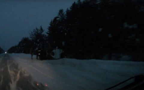 В Коми «буханка» перевернулась и вылетела на обочину (видео)