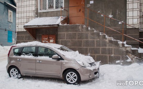Сыктывкар за день 27 февраля: неприличный снеговик и глыба снега, сломавшая машину