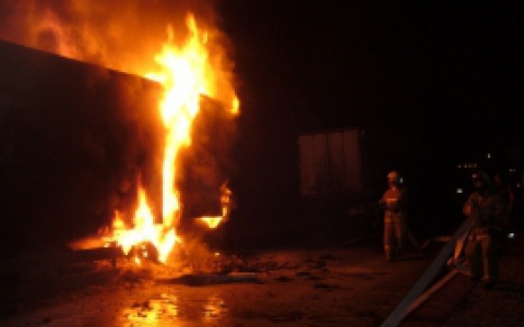 В Коми на федеральной трассе сгорел автофургон «MAN»