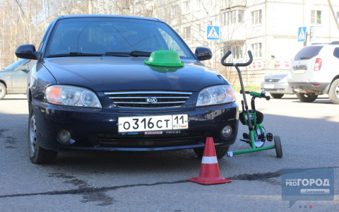 В Сыктывкаре автомобиль сбил 3-летнего мальчика на велосипеде (фото)