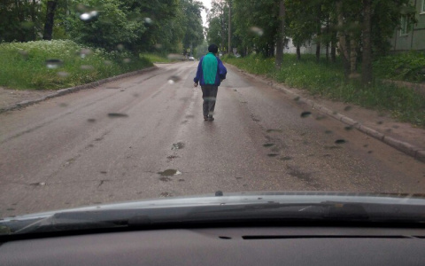 В Сыктывкаре странная женщина бродила по проезжей части и не реагировала на сигналы авто