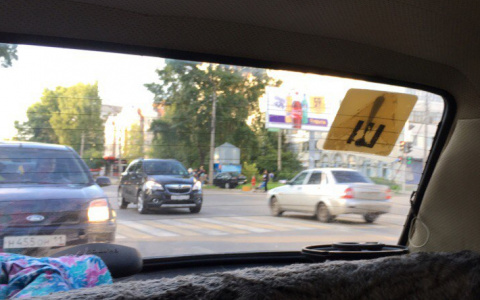 В Сыктывкаре автомобилист снес дорожный знак и вылетел на тротуар (фото)