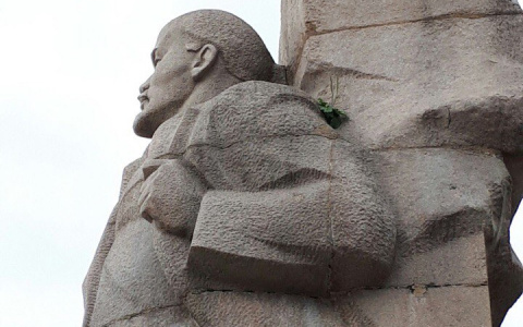 На плече статуи Ленина в Сыктывкаре выросли сорняки (фото)