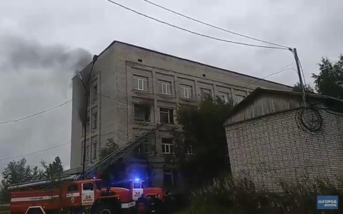 Очевидцы выложили видео с крупного пожара в поликлинике Печоры