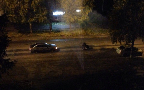 В Сыктывкаре неадекватная девушка села посреди дороги, чтобы ее сбила машина (фото)