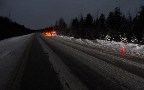 На трассе в Коми автоледи на «Киа» вылетела в кювет
