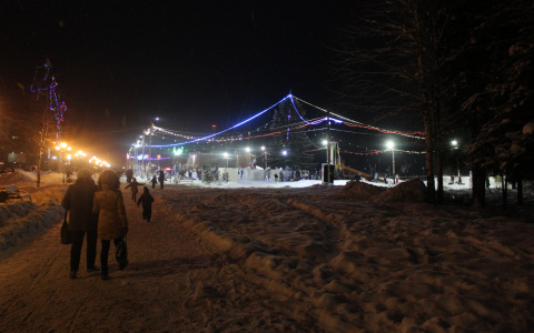 Открытие главной новогодней ёлки Эжвы завершилось праздничным салютом (фото)