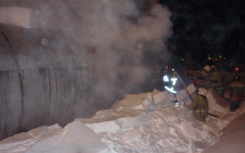 В Коми дотла сгорел строительный балок (фото)