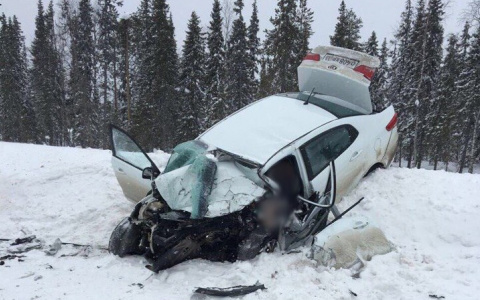 Появились фото с места смертельного ДТП в Коми с участием «Ленд Крузера» с детьми