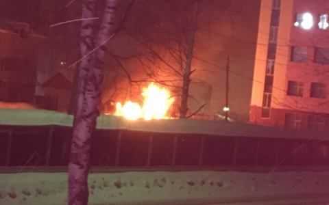 В Сыктывкаре возле центрального бассейна случился пожар (фото)