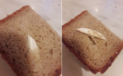 Жительница Коми пообедала хлебом с куском ножа (фото)