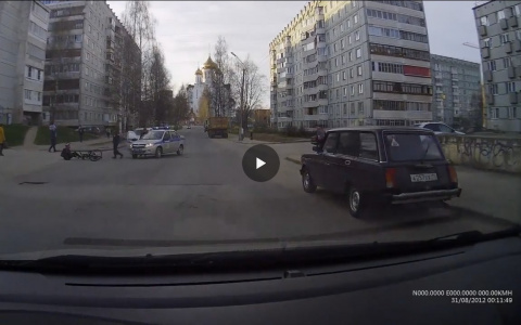 В Сети появилось видео с подписью: «В Сыктывкаре полиция сбила велосипедиста»
