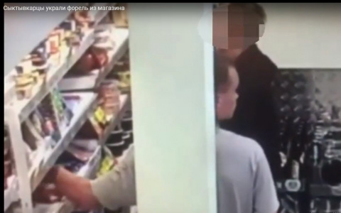 В Сыктывкаре воры украли из магазина форель, но попали в объектив камеры (видео)