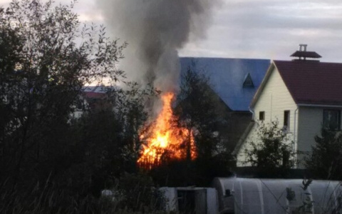 Сыктывкарцы сняли на видео, как полыхает баня (фото, видео)