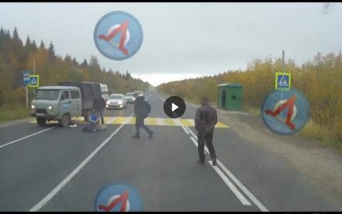 В Коми УАЗ сбил старушку на пешеходном переходе (видео)