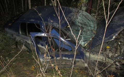 В Коми автомобиль вылетел в кювет из-за мокрой дороги, есть пострадавшие (фото)