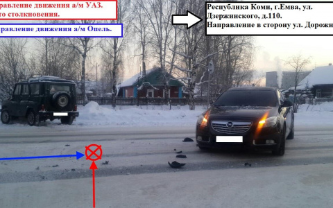 В Коми пенсионер на «УАЗе» не уступил молодому водителю на «Опеле»