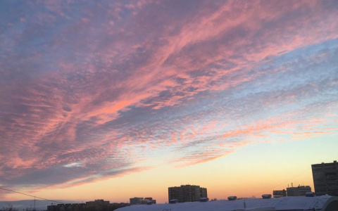 Фото дня: эффектный зимний рассвет в Сыктывкаре