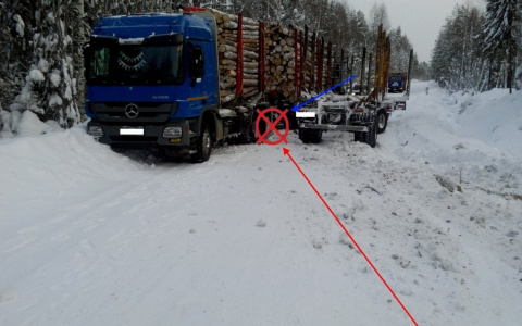 В Коми водитель лесовоза не поделил дорогу с коллегой