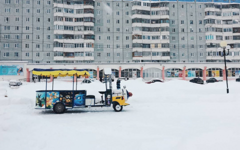 Фото дня: летний паровозик в зимнем Сыктывкаре
