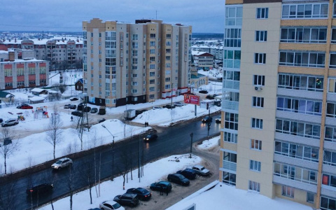 Фото дня: вид на весенний Сыктывкар с высоты девятого этажа