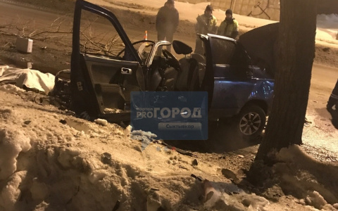 В Сыктывкаре «десятка» влетела в дерево, погиб человек (фото, видео)