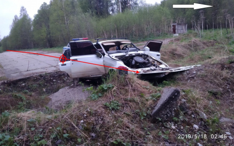 В Коми водитель без прав поехал по закрытой дороге и улетел в ров
