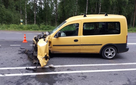 На трассе в Коми водитель «опеля» влетел в многотонный грузовик (фото)