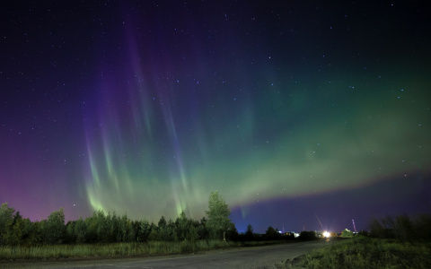Фото дня: удивительные сполохи северного сияния в ночном небе Коми
