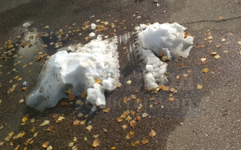 Необъяснимо, но факт: в Сыктывкаре за три месяца до зимы появился сугроб