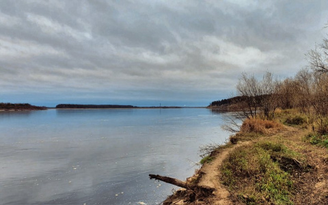 Фото дня от сыктывкарца: сонная река под пасмурным небом