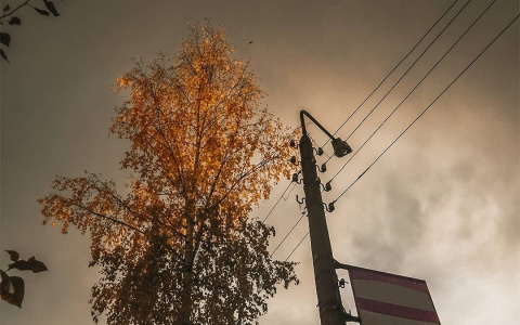 Фото дня в Сыктывкаре: луч солнца в суровом октябрьском небе