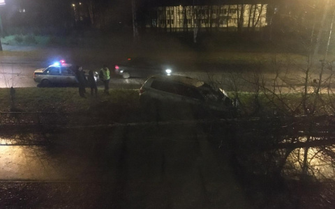 Выяснилось, почему иномарка снесла дерево в Сыктывкаре