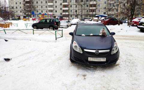 Фото дня в Сыктывкаре: автомобиль закидали мусором за хамскую парковку