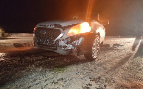 В Коми бревно с лесовоза остановило «Датсун», пострадал ребенок