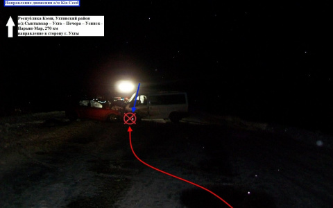 В Коми микроавтобус выскочил на встречную полосу и протаранил «Киа» (видео)