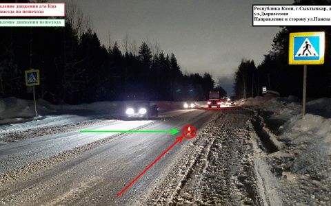 В Сыктывкаре водитель «КИА» превысил скорость и сбил 76-летнего пенсионера