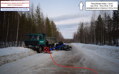 В Коми грузовик превратил легковушку в кучу металлолома