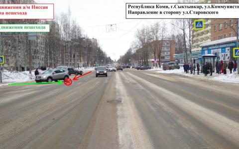 В Сыктывкаре водитель с почти 30-летним стажем сбил женщину на «зебре»