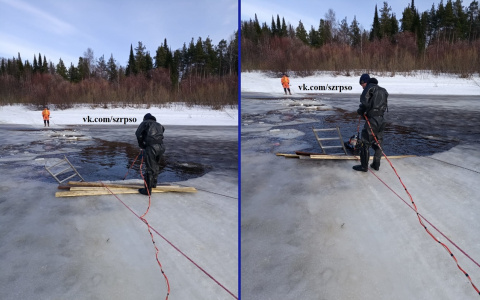 Под Сыктывкаром ищут 50-летнего рыбака, который провалился под лед