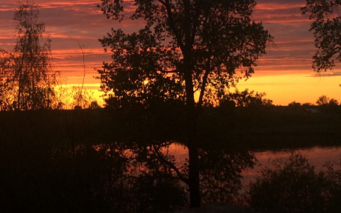 Фото дня в Сыктывкаре: завораживающий закат на берегу реки