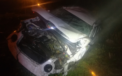 В Коми пьяный водитель «Шкоды» улетел в кювет