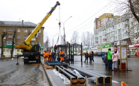На площади Габова в Сыктывкаре устанавливают новые остановки