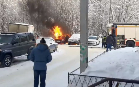 В Сыктывкаре на глазах у жильцов дома сгорел «Форд»