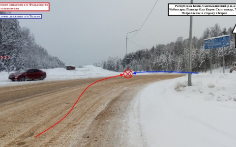 Под Сыктывкаром «Тигуан» протаранил тягач