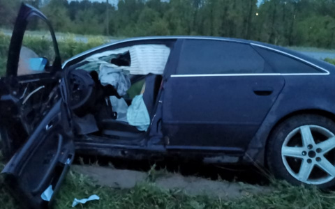 В Коми водитель «Ауди» улетел в кювет и сбежал, бросив пострадавшего