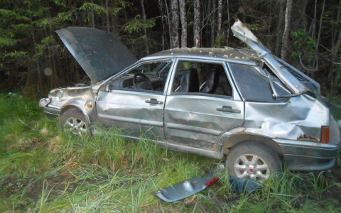 В Коми выпившая девушка за рулем ВАЗа улетела в кювет