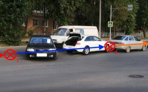 В Сыктывкаре столкнулись сразу три авто: пострадали женщина и ребенок