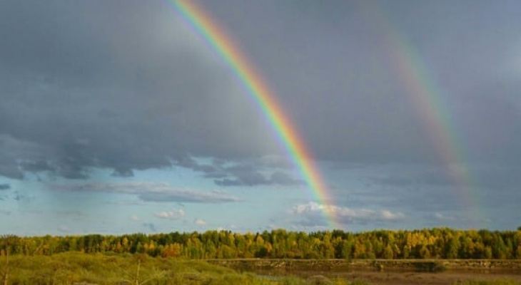 Фото дня: двойная радуга над Сыктывкаром