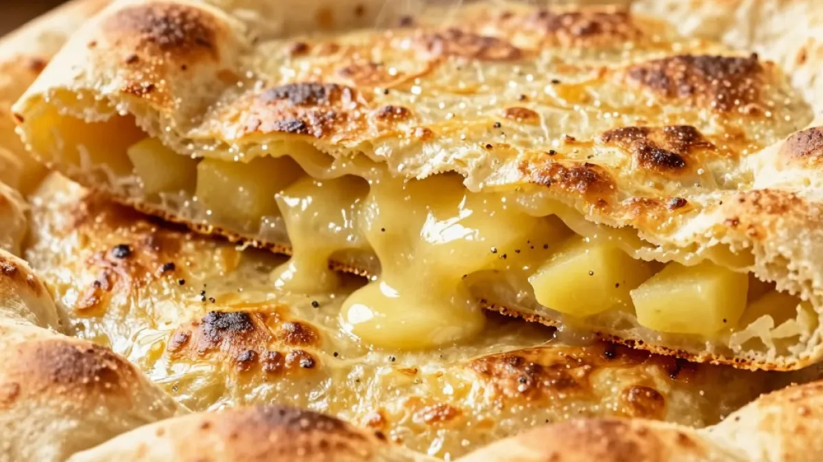 Сыр засох в холодильнике? Смешайте с тертой картошкой и на пергамент — лепёшки вместо лаваша, кладите любую начинку